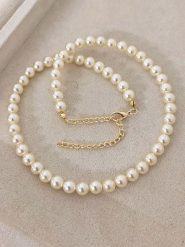 Luja Bijoux Naszyjnik perłowy - dł. 42 cm rozmiar: onesize. Białe naszyjniki damskie Luja Bijoux, pozłacane. Za 57.06 zł.