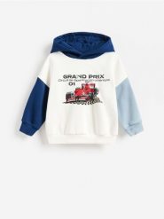 Bawełniana bluza z nadrukiem - złamana biel. Bluzy i bluzki niemowlęce Reserved, bez wzorów, z bawełny, bez ramiączek, bez kaptura. Za 55.99 zł.