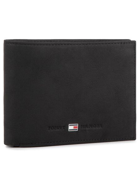 Tommy Hilfiger Portfel Johnson Cc Flap And Coin Pocket AM0AM00660/82566 Czarny. Czarne portfele męskie Tommy Hilfiger, bez wzorów, z nubiku. Za 299.99 zł.