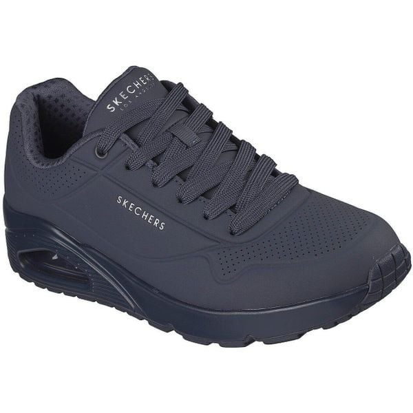 Buty sportowe męskie Skechers Uno Stand On Air. Niebieskie buty sportowe na co dzień męskie Skechers, z materiału, bez zapięcia, trekkingowe. Za 490.00 zł.