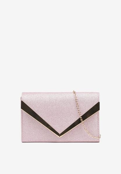 Różowa Torebka Kopertówka z Dodatkowym Łańcuszkiem Milenna. Czerwone torebki wieczorowe Renee, bez wzorów, biznesowe, bez kołnierzyka, bez ramiączek. Za 59.99 zł.