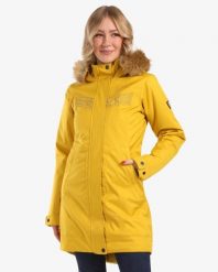 Płaszcz damski Kilpi Peru. Żółte płaszcze damskie Kilpi, l, bez wzorów, z materiału, eleganckie. Za 443.00 zł.