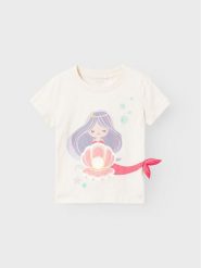 NAME IT T-Shirt Zuzzie 13226878 Biały Regular Fit. Białe koszulki dziewczęce Name it, bez wzorów, z bawełny, bez ramiączek. Za 49.99 zł.