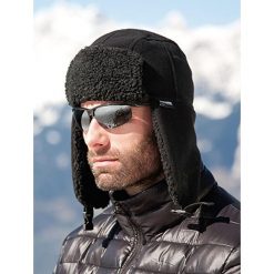 Męska Czapka Zimowa Thinsulate Sherpa. Czarne czapki męskie RESULT, na zimę, z aplikacjami, z materiału. Za 50.99 zł.