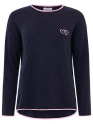 Zwillingsherz Sweter "Double heart" w kolorze granatowym rozmiar: XL. Niebieskie swetry klasyczne damskie Zwillingsherz, xl, z kaszmiru, bez kołnierzyka. Za 172.08 zł.