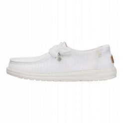 HeyDude Damskie Mokasyny Wendy Frayed Canvas. Białe mokasyny damskie Hey dude, z materiału. Za 329.00 zł.