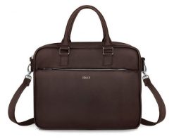 Torba na laptop Solier S34 Longford ciemny brąz. Torby na laptopa damskie Solier, bez wzorów, ze skóry ekologicznej. Za 159.00 zł.