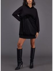 LA Angels Sukienka dresowa w kolorze czarnym rozmiar: L. Czarne sukienki damskie LA Angels, l, bez wzorów, z dresówki, bez kołnierzyka, bez ramiączek, mini. Za 152.99 zł.