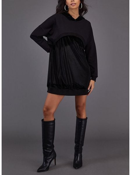 LA Angels Sukienka dresowa w kolorze czarnym rozmiar: L. Czarne sukienki damskie LA Angels, l, bez wzorów, z dresówki, bez kołnierzyka, bez ramiączek, mini. Za 152.99 zł.