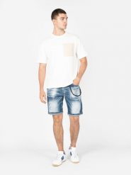 Xagon Szorty "Denin Shorts" | MR 229 | Mężczyzna | Niebieski. Niebieskie szorty męskie Xagon, z bawełny, bez kołnierzyka. W wyprzedaży za 459.00 zł.