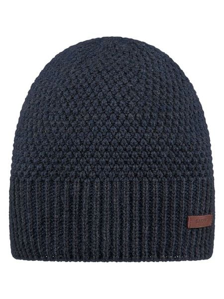 Barts Czapka "Noar" w kolorze granatowym rozmiar: onesize. Niebieskie czapki męskie Barts, z aplikacjami, ze splotem, sportowe. Za 91.12 zł.