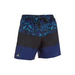 Spodenki surfing krótkie BBS 100 Block męskie. Czarne szorty męskie OLAIAN, z materiału, bez kołnierzyka. Za 29.99 zł.