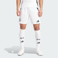 Szorty Germany 24 Home. Białe szorty męskie Adidas, z materiału, bez kołnierzyka. Za 199.00 zł.