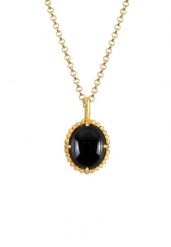 Elli PREMIUM Damski wisior Solitaire Oval Vintage z Onyksem w pozłacanym srebrze próby 925 Sterling Silver Naszyjniki 1 ct. Szare naszyjniki damskie Elli PREMIUM, pozłacane. Za 293.99 zł.