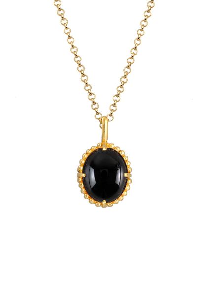 Elli PREMIUM Damski wisior Solitaire Oval Vintage z Onyksem w pozłacanym srebrze próby 925 Sterling Silver Naszyjniki 1 ct. Szare naszyjniki damskie Elli PREMIUM, pozłacane. Za 293.99 zł.