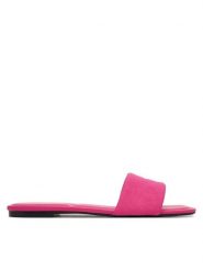 Calvin Klein Klapki Square Flat Sndl Canvas Hw HW0HW03129 Różowy. Czerwone klapki damskie CALVIN KLEIN, bez wzorów, z materiału, bez obcasa. Za 329.99 zł.