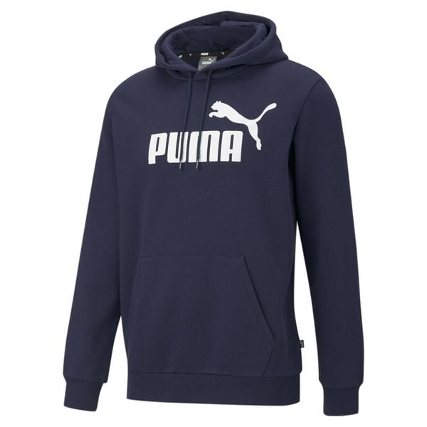 Męska bluza z kapturem z dużym logo Essentials PUMA Peacoat Blue. Fioletowe bluzy z kapturem męskie Puma, m. Za 176.40 zł.