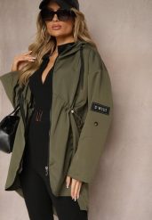 Ciemnozielona Kurtka Oversize Wiatrówka Ceshela. Zielone kurtki damskie Renee, l, bez wzorów, bez kaptura. Za 89.99 zł.