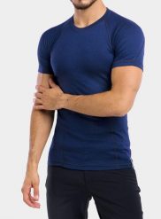 Koszulka termoaktywna męska Sensor Merino DF Tee S/S. Niebieskie bielizna termoaktywna męska Sensor, m, bez wzorów, z materiału. Za 218.89 zł.