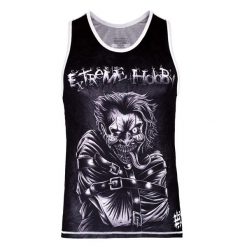 Koszulka sportowa bez rękawów męska Tank top EXTREME HOBBY PSYCHO CLOWN. Czarne t-shirty sportowe męskie EXTREME HOBBY, m, z elastanu, bez ramiączek, na fitness i siłownię. Za 139.00 zł.