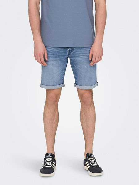 ONLY & SONS Szorty dżinsowe "Onsyply" w kolorze błękitnym rozmiar: S. Niebieskie szorty męskie Only & Sons, z jeansu, bez kołnierzyka. Za 92.21 zł.