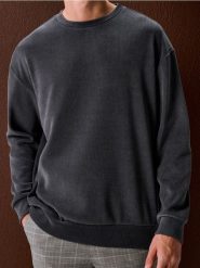 Bluza crewneck w prążki - szary. Szare bluzy bez kaptura męskie Sinsay, l. Za 59.99 zł.