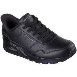Buty sportowe damskie Skechers Uno Banksia Luxe. Czarne buty sportowe na co dzień damskie Skechers, bez wzorów, ze skóry ekologicznej. Za 490.00 zł.