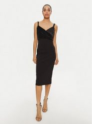 Rinascimento Sukienka koktajlowa CFC0019703002 Czarny Slim Fit. Czarne sukienki damskie RINASCIMENTO, xs, bez wzorów, z syntetyku, wizytowe, bez kołnierzyka, bez ramiączek. Za 419.99 zł.