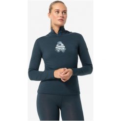 Koszulka z długim rękawem damska SUPER.NATURAL W Gogeanie LS. Niebieskie t-shirty damskie Super.natural, m, bez wzorów, bez kołnierzyka. Za 279.99 zł.