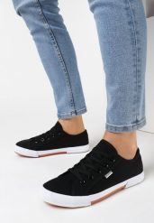 Czarne Tenisówki z Ozdobnymi Przeszyciami Oridorise. Czarne trampki i tenisówki damskie Born2be, bez wzorów, z jeansu. Za 69.99 zł.