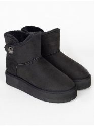 ISLAND BOOT Botki zimowe "Catalina" w kolorze czarnym rozmiar: 36. Czarne botki damskie Island Boot, na zimę, bez obcasa, bez zapięcia. Za 165.99 zł.