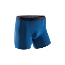 Bokserki oddychające do biegania męskie. Niebieskie bokserki męskie KALENJI, bez wzorów, z elastanu. Za 14.99 zł.