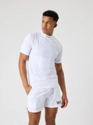 Bjorn_borg BORG MOCK NECK T-SHIRT BRILLIANT WHITE. Białe t-shirty męskie Björn Borg, m, bez wzorów, bez kołnierzyka. Za 288.00 zł.