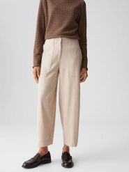 OPUS Spodnie w kolorze beżowym rozmiar: 44. Brązowe spodnie materiałowe damskie Opus, bez wzorów, z materiału, z podwyższonym stanem. Za 172.08 zł.
