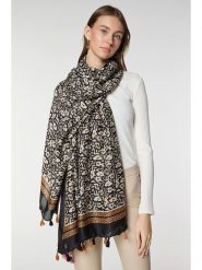 Lucky Bees Szal w kolorze beżowo-czarnym - 180 x 80 cm rozmiar: onesize. Brązowe szaliki i kominy damskie Lucky Bees, bez wzorów, z bawełny. Za 108.74 zł.