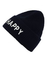 Zwillingsherz Wełniana czapka "Happy" w kolorze granatowym rozmiar: onesize. Niebieskie czapki zimowe damskie Zwillingsherz, ze skóry. Za 149.31 zł.