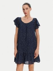 Pepe Jeans Sukienka codzienna Dafne PL953709 Granatowy Regular Fit. Niebieskie sukienki damskie Pepe Jeans, na co dzień, m, bez wzorów, z bawełny, bez kołnierzyka, bez ramiączek, proste. Za 259.99 zł.