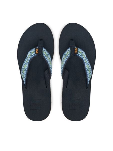Teva Japonki Mush II 4198 Niebieski. Niebieskie klapki damskie Teva, bez wzorów, z materiału, bez obcasa. Za 159.99 zł.