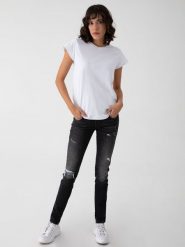 LTB Dżinsy "Molly M" - Slim fit - w kolorze antracytowym rozmiar: W25/L34. Czarne jeansy damskie LTB, z podwyższonym stanem. Za 83.22 zł.