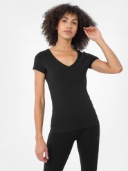 4F T-shirt slim gładki damski XL. Brązowe t-shirty damskie 4f, xl, bez wzorów, z bawełny, bez kołnierzyka. W wyprzedaży za 39.99 zł.