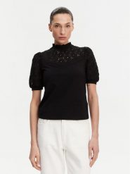 Morgan Bluzka 241-DULIE Czarny Regular Fit. Czarne bluzki damskie Morgan, m, bez wzorów, z bawełny, bez ramiączek. Za 119.99 zł.
