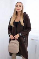 Bluza na suwak z kapturem brązowa. Brązowe bluzy z kapturem damskie KESI, l, z bawełny. Za 355.46 zł.