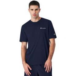 Koszulka męska Champion SS Tee. Niebieskie t-shirty sportowe męskie CHAMPION, m, bez ramiączek. Za 135.84 zł.