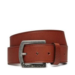 Pasek Męski Pepe Jeans. Brązowe paski męskie Pepe Jeans, bez wzorów, z jeansu. Za 179.99 zł.