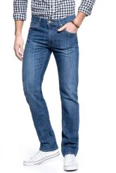 LEE SPODNIE MĘSKIE DAREN ZIP FLY TRUE BLUE L707ACHJ 112118047. Niebieskie spodnie materiałowe męskie Lee, bez wzorów, z jeansu. Za 229.99 zł.