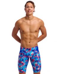 Spodenki do pływania Jammery Funky Trunks Messy Messy Messy. Niebieskie kąpielówki męskie FUNKY TRUNKS, m, bez wzorów, z elastanu, do pływania. Za 219.00 zł.