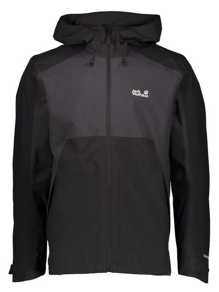 Jack Wolfskin Kurtka przeciwdeszczowa "Wildbound" w kolorze czarnym rozmiar: S. Czarne kurtki outdoor męskie Jack Wolfskin, s, bez wzorów, bez kaptura. Za 514.95 zł.