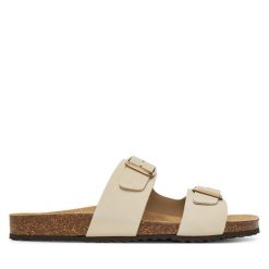 Klapki Geox. Klapki damskie Geox, bez wzorów, bez obcasa. Za 279.99 zł.