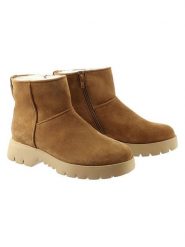 Högl Skórzane botki "Anton" w kolorze karmelowym rozmiar: 42. Brązowe botki damskie HÖGL, z wełny, bez obcasa, bez zapięcia. Za 416.30 zł.