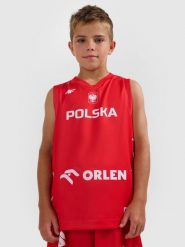 4F Koszulka reprezentacyjna z możliwością personalizacji dziecięca 4F x PZKOSZ - czerwona 98/104. Czerwone koszulki dziewczęce 4f, l, bez wzorów, z materiału, bez ramiączek. Za 169.99 zł.